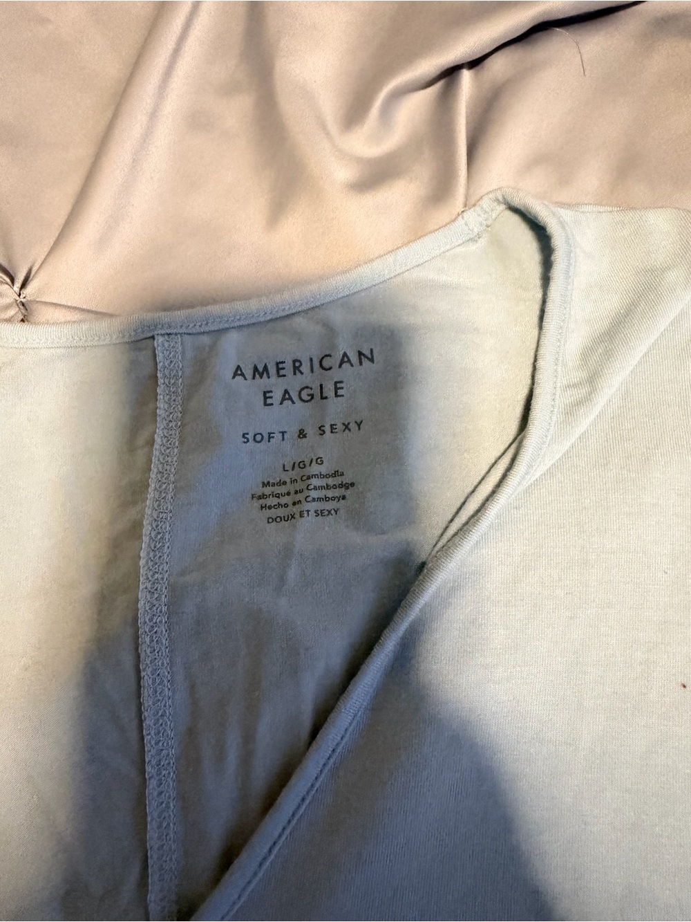 American Eagle Outfitters Soft & Sexy V-Neck Chemise in Light Blue